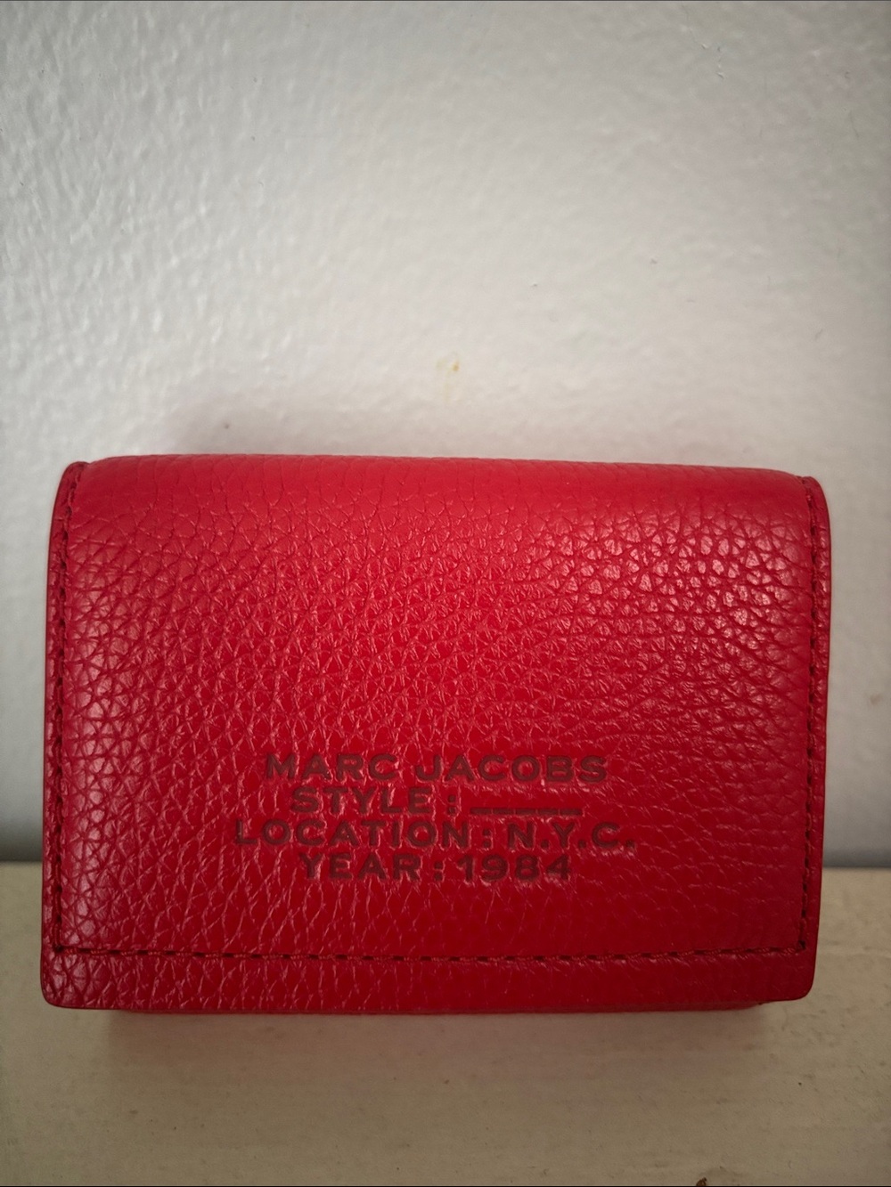 Marc Jacobs Red Leather Card & Key Holder